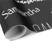 Twee namen koppel monogram zwart grijs wit cadeaupapier (Rol Hoek)