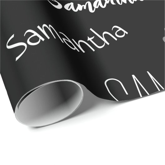 Twee namen koppel monogram zwart grijs wit cadeaupapier (Rol Hoek)