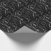 Twee namen koppel monogram zwart grijs wit cadeaupapier (Hoek)