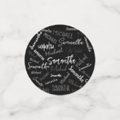 Twee namen koppel monogram zwart grijs wit confetti (Kleine voorkant)