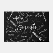 Twee namen koppel monogram zwart grijs wit deurmat (Voorkant)