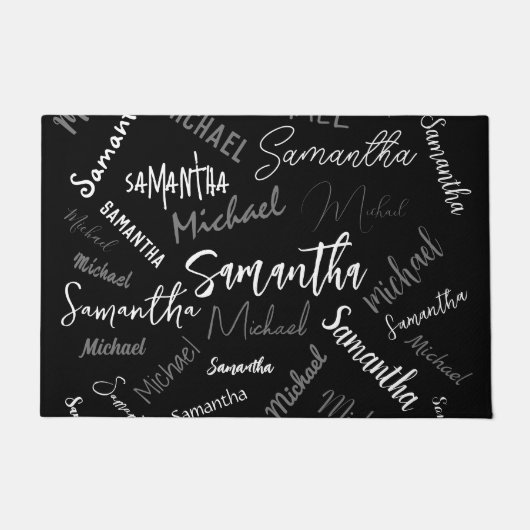 Twee namen koppel monogram zwart grijs wit deurmat (Voorkant)