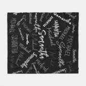 Twee namen koppel monogram zwart grijs wit fleece deken (Voorkant (Horizontaal))