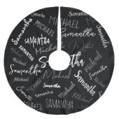 Twee namen koppel monogram zwart grijs wit kerstboom rok (Voorkant)