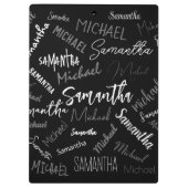 Twee namen koppel monogram zwart grijs wit klembord (Achterkant)