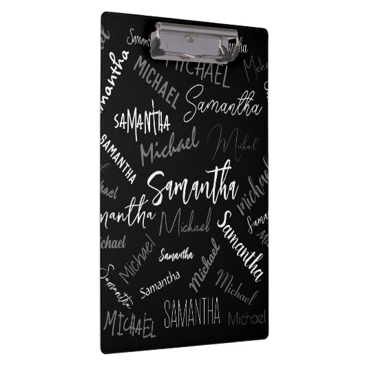 Twee namen koppel monogram zwart grijs wit klembord (Rechts)
