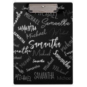 Twee namen koppel monogram zwart grijs wit klembord (Voorkant)