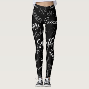 Twee namen koppel monogram zwart grijs wit leggings