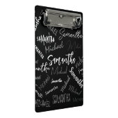 Twee namen koppel monogram zwart grijs wit mini klembord (Schuin)