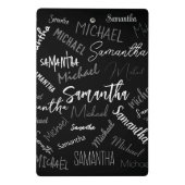 Twee namen koppel monogram zwart grijs wit mini klembord (Achterkant)