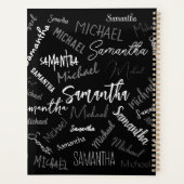 Twee namen koppel monogram zwart grijs wit planner (Achterkant)
