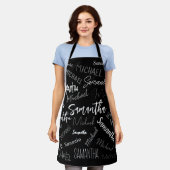 Twee namen koppel monogram zwart grijs wit schort (Gedragen)