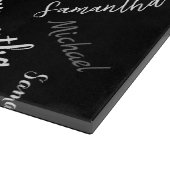 Twee namen koppel monogram zwart grijs wit snijplank (Hoek)