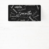 Twee namen koppel monogram zwart grijs wit spandoek (Insitu)