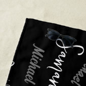 Twee namen koppel monogram zwart grijs wit strandlaken (In situ)