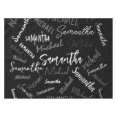 Twee namen koppel monogram zwart grijs wit tafelkleed (Voorkant (Horizontaal))