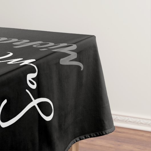 Twee namen koppel monogram zwart grijs wit tafelkleed (Voorbeeld)