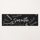 Twee namen koppel monogram zwart grijs wit yogamat (Achterkant (horizontaal))