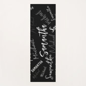 Twee namen koppel monogram zwart grijs wit yogamat (Voorkant)
