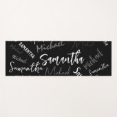 Twee namen koppel monogram zwart grijs wit yogamat (Voorkant (horizontaal))