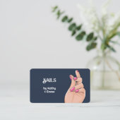 Twee Namen Manicure Navy Visitekaartje (Staand voorkant)