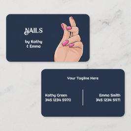 Twee Namen Manicure Navy Visitekaartje