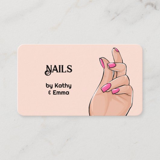 Twee namen Nail Tech Visitekaartje (Voorkant)