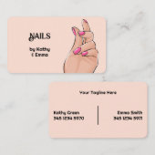 Twee namen Nail Tech Visitekaartje (Voorkant / Achterkant)