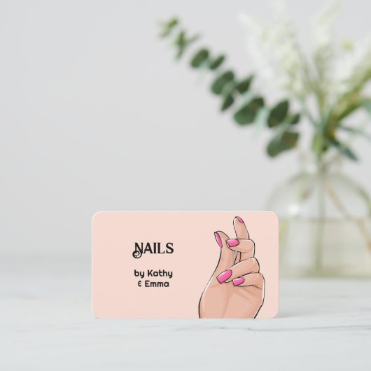 Twee namen Nail Tech Visitekaartje (Staand voorkant)