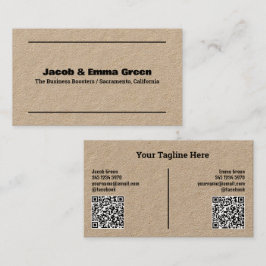 Twee namen QR Kraft Visitekaartje