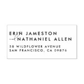Twee namen & script lettertype modern retouradres rubberstempel (Afrduk)
