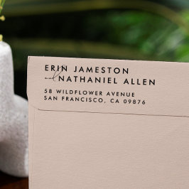 Twee namen & script lettertype modern retouradres rubberstempel