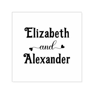 Twee namen stel fancy hart „en” #1LG Zelfinktende Stempel
