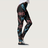 Twee namen stellen zich op monogram blauw lichtroz leggings (Rechts)