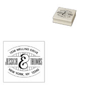 Twee namen strepen gebogen retouradres ovaal rubberstempel (Gestempeld)