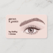 Twee namen wenkbrauwen wimpers visitekaartje (Voorkant)