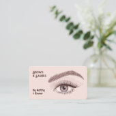 Twee namen wenkbrauwen wimpers visitekaartje (Staand voorkant)