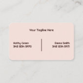 Twee namen wenkbrauwen wimpers visitekaartje (Achterkant)