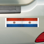 TWEE nationale vlag van Paraguay Bumpersticker (Op auto)