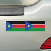 TWEE Nationale vlag van Zuid-Sudan Bumpersticker (Op auto)