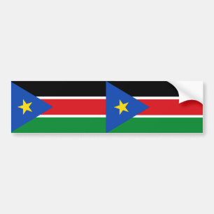 TWEE Nationale vlag van Zuid-Sudan Bumpersticker