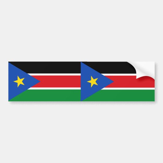 TWEE Nationale vlag van Zuid-Sudan Bumpersticker (Voorkant)