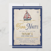 Twee Nauti Zeilboot 2e Verjaardagsfeestje Kaart (Voorkant)