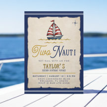 Twee Nauti Zeilboot 2e Verjaardagsfeestje