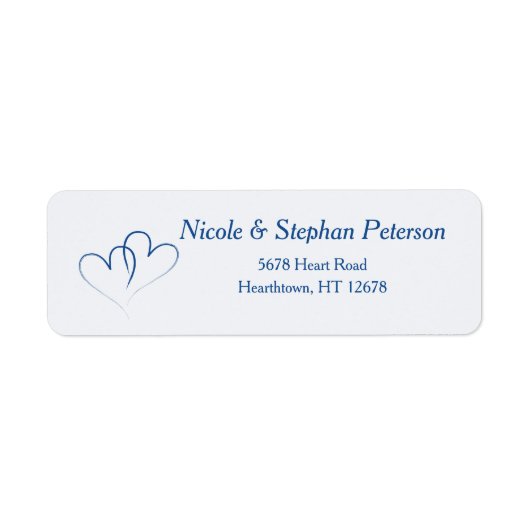 Twee Nautical Blue Hearts, met elkaar verbonden Etiket (Voorkant)