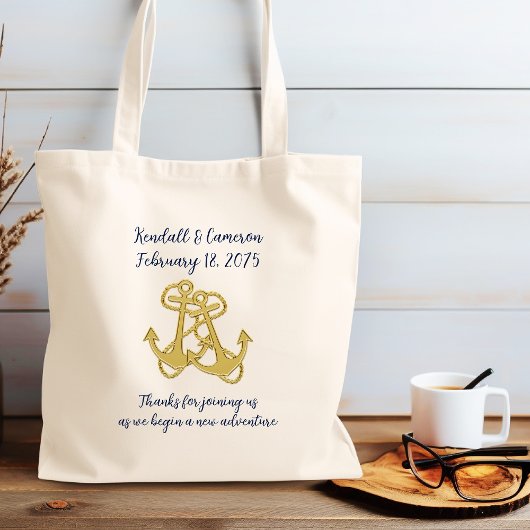 Twee Nautical Shipboard Wedzakken met Anchors Crui Tote Bag