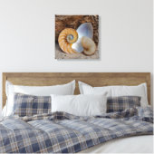 Twee Nautilus-schelpen Canvas Afdruk (Insitu (Slaapkamer))
