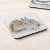 Twee Nederlandse Dwarf- en Holland Lop-bunnies Onderzetter (Linkerzijde)