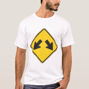 Twee Neerwaartse Pijlen Waarschuwingswegbord T-shirt