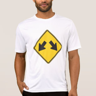 Twee Neerwaartse Pijlen Waarschuwingswegbord T-shirt